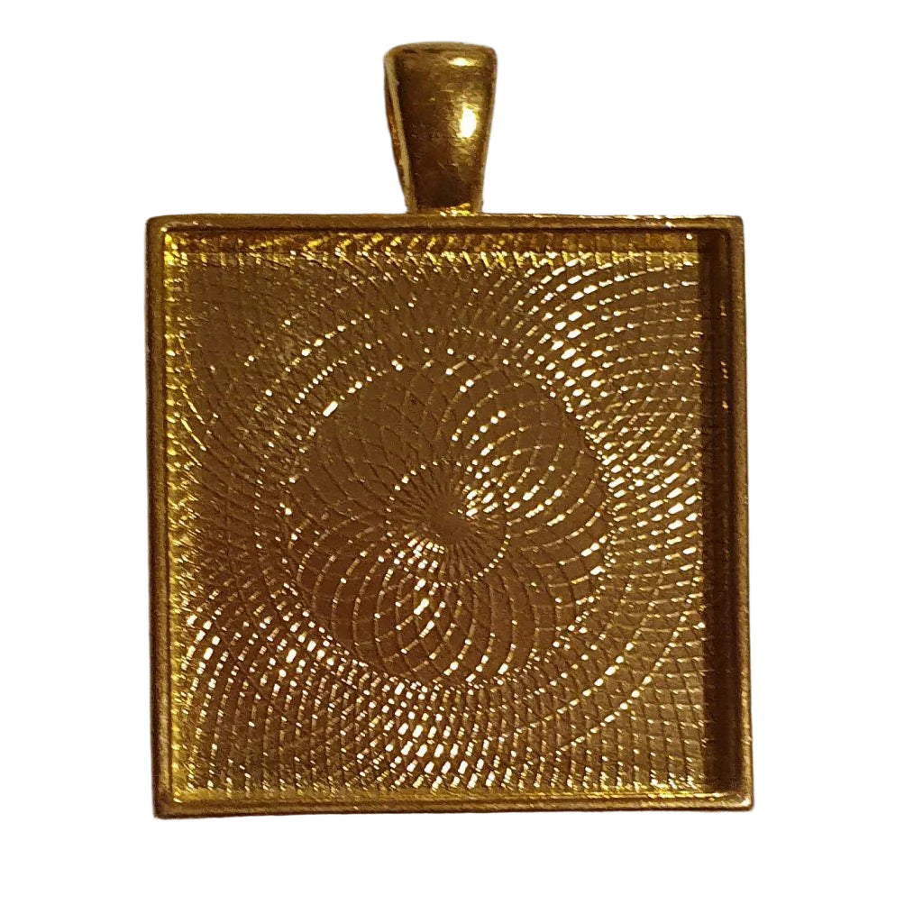 Gold Plated Pendant Square 2.8x2.8cm