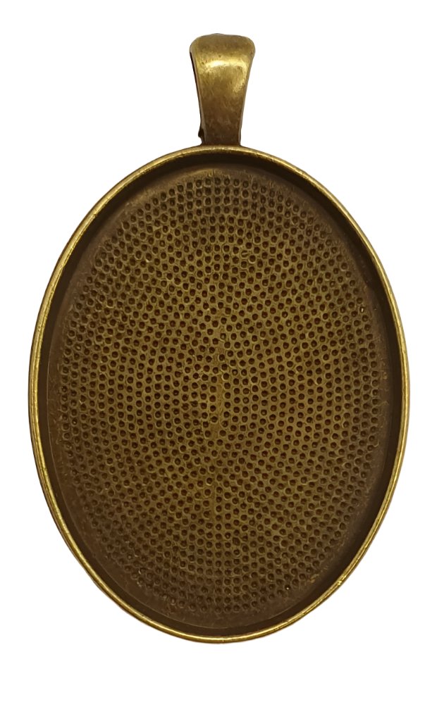 Bronze plated oval Pendant 4x3cm